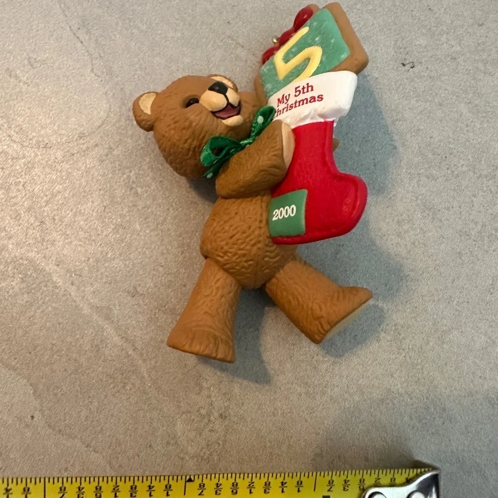 Hallmark Keepsake Ornament - Red and Green Bear with Number 5